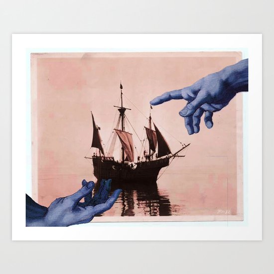in god's hands Art Print