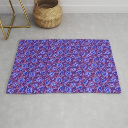 Blue wild roses in the night Rug
