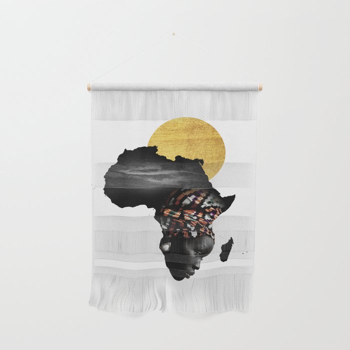 Africa Map Afrocentric Black Woman Portrait Wall Hanging