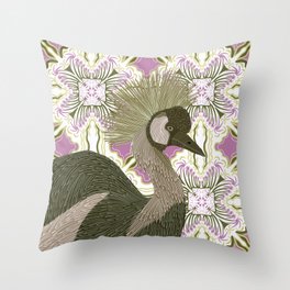 Crowned Crane Throw Pillow