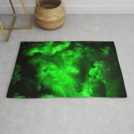 Envy - Abstract In Black And Neon Green Area & Throw Rug