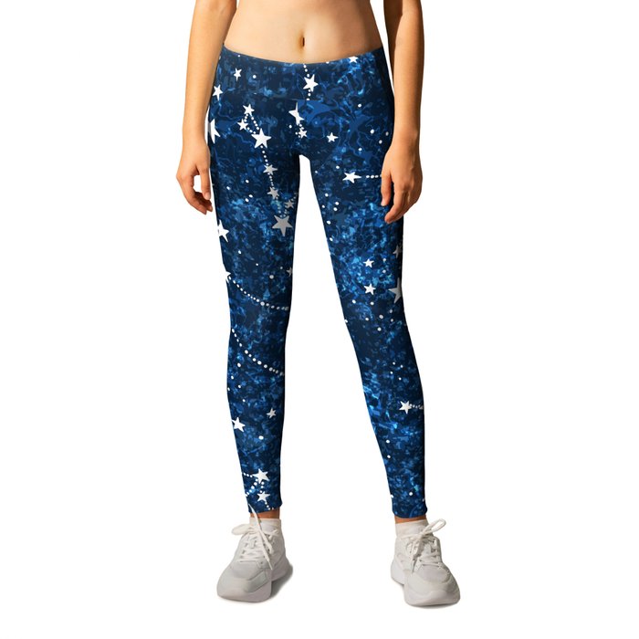 Starry Night Sky Cosmic Constellations Leggings