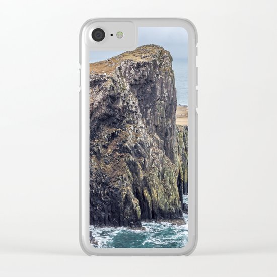 Lighthouse rock ocean Clear iPhone Case