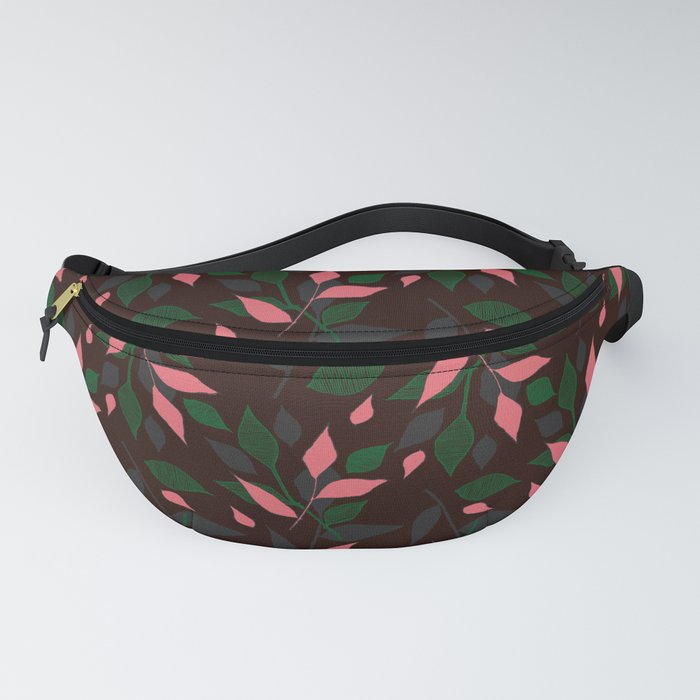 Chocolate brown, green and pink foliage Fanny Pack