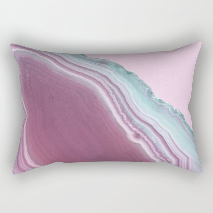 Geode Pink + Turquoise Rectangular Pillow