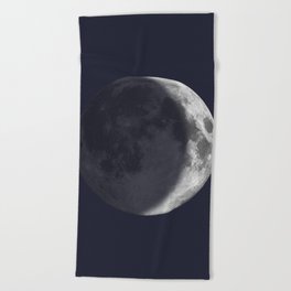 Waxing Crescent Moon on Navy Beach Towel