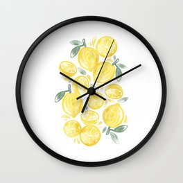 Lemons Watercolor Wall Clock