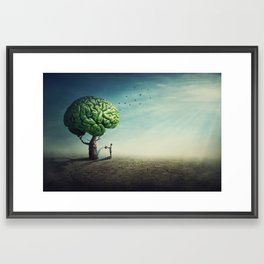 Surreal brain tree Framed Art Print