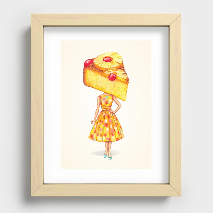 Cake Head Pin-Up: Pineapple Upside-down Cake Recessed Framed Print