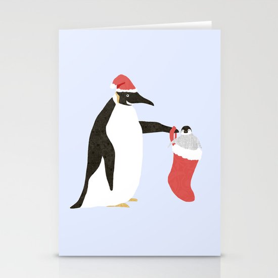 Holiday Penguins Stationery Cards