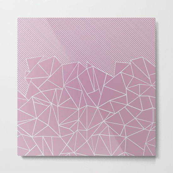 Ab Lines 45 Pink Metal Print