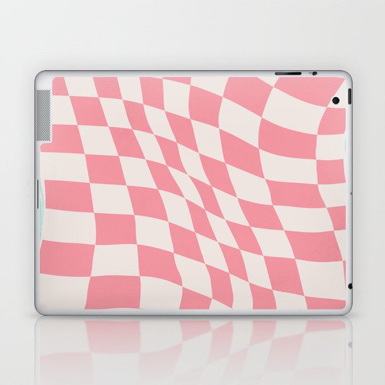 Pink checker fabric abstract Laptop & iPad Skin