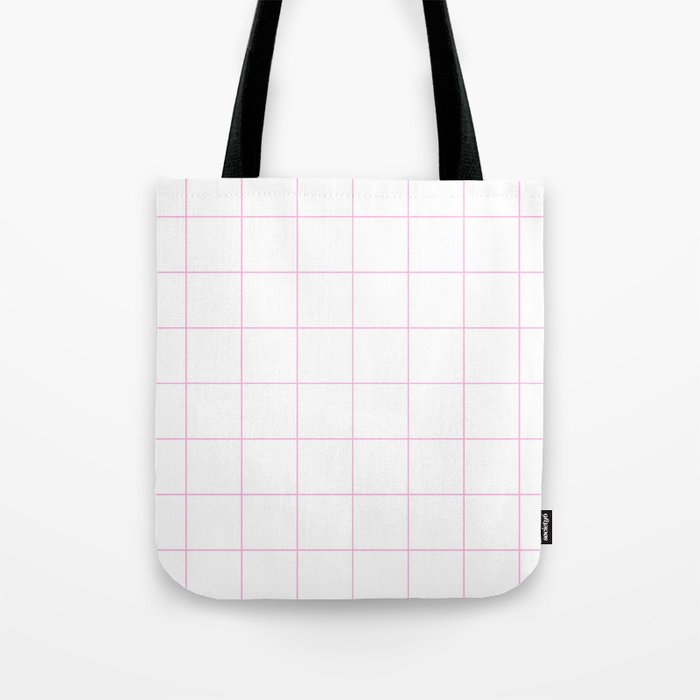 Graph Paper (Pink & White Pattern) Tote Bag
