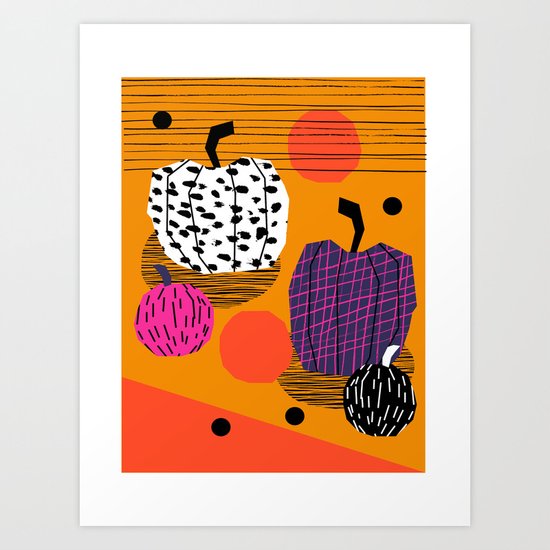 Yar - pumpkin halloween fall autumn throwback retro style fashion urban trendy 1980s 1980 80s 80's Art Print