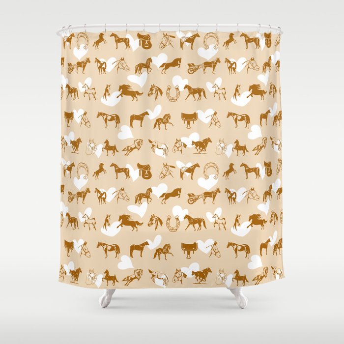 I LOVE HORSES  Shower Curtain