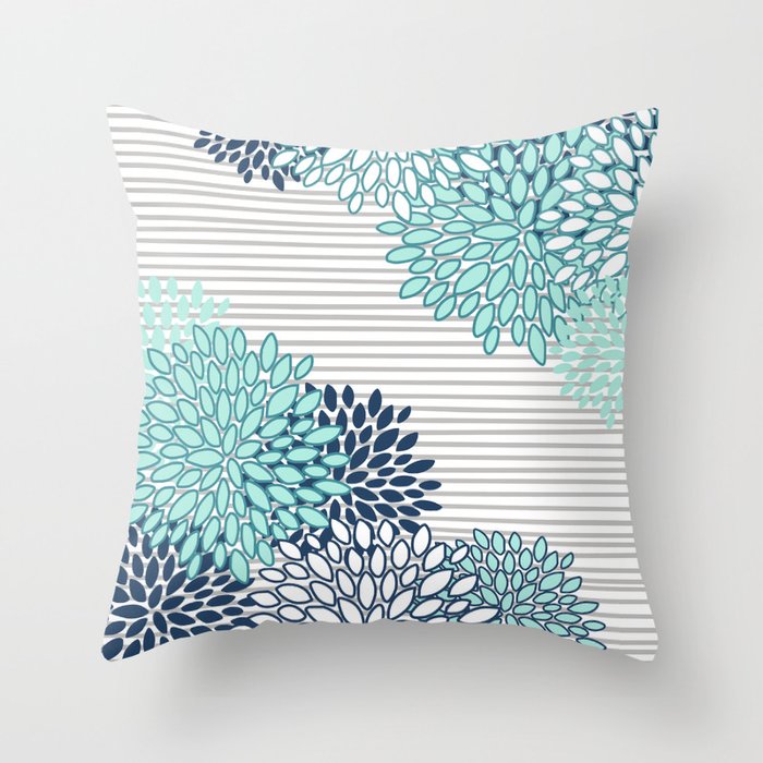 Turquoise and gray throw pillows 2025