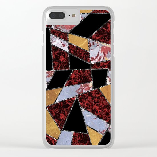 Abstract #459 Stone and Metal Shards Clear iPhone Case