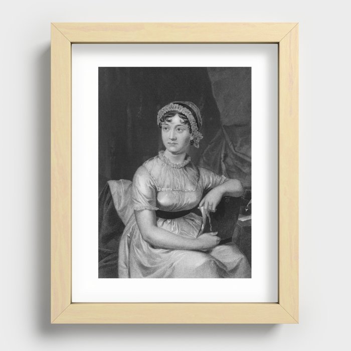 Jane Austen Engraved Portrait Recessed Framed Print