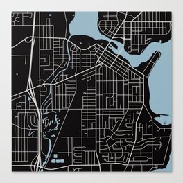 Map Series // Neenah Wisconsin Canvas Print