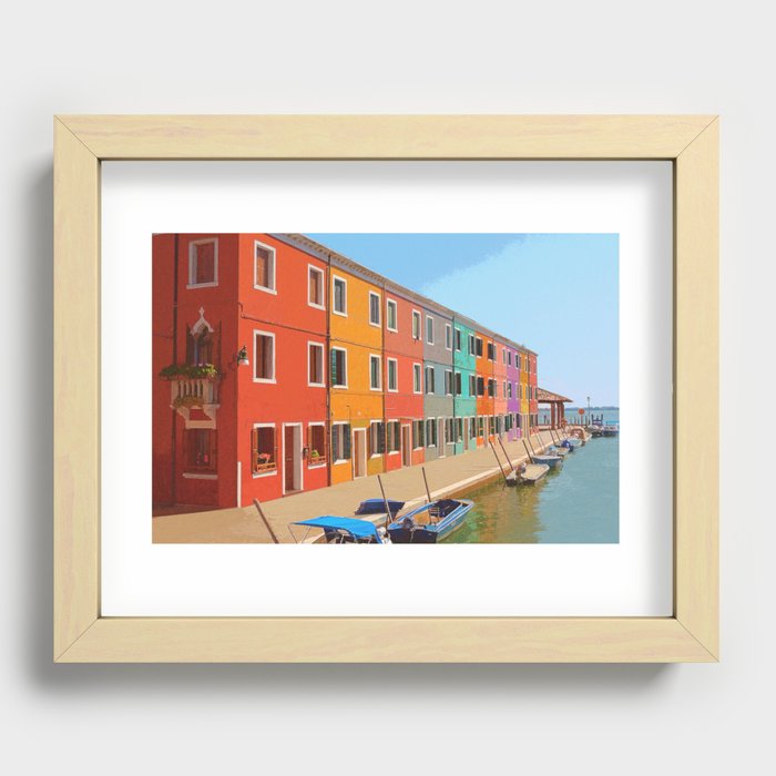 Brightly Coloured Homes Burano Venice Italy #3 Recessed Framed Print
