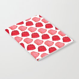 Red & Pink Jello Pattern - White Notebook