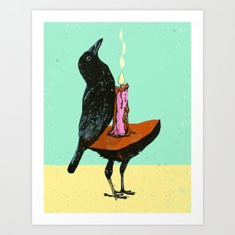 BLACKBIRD CANDLE Art Print