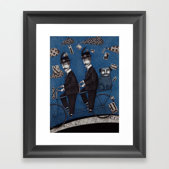 Two Men Travelling Framed Art Print