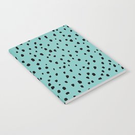 Speckle Polka Dot Pattern (black/robins egg blue) Notebook