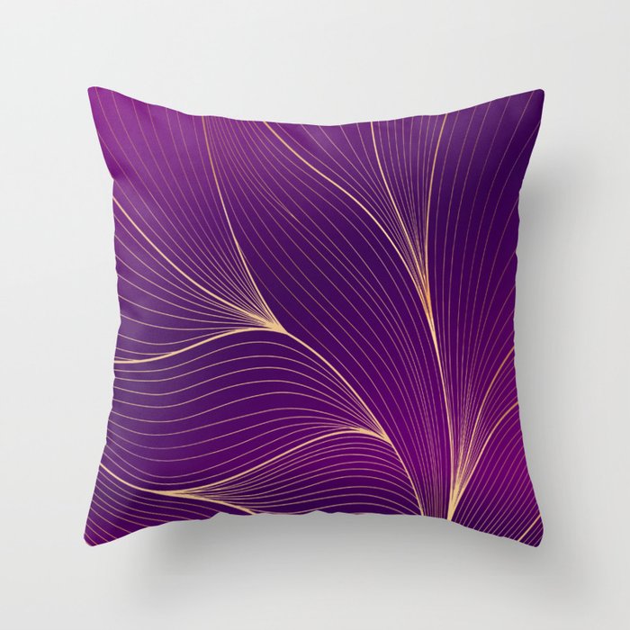 The Purple with Gold  Throw Pillow