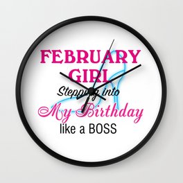 February Girl Birthday Wall Clock