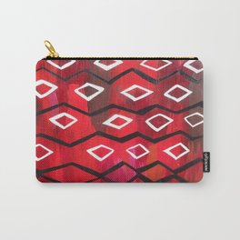 Red and Black Diamond Chevron  Carry-All Pouch