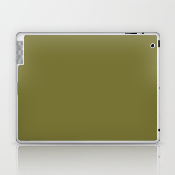 Dark Green-Yellow Solid Color Pantone Cardamom Seed 17-0529 TCX Shades of Yellow Hues Laptop & iPad Skin