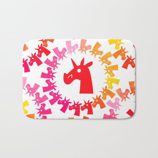 Color Me Red Unicorn Bath Mat