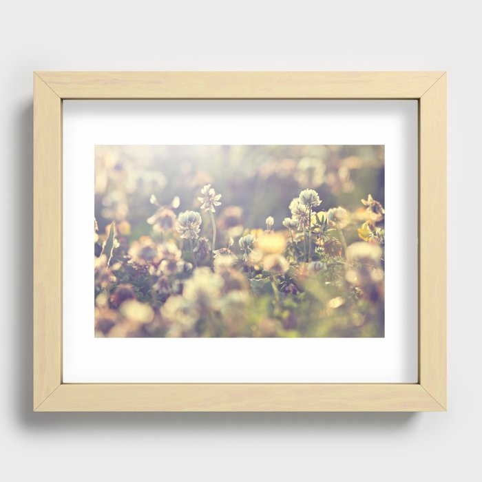 Retro flowers background Recessed Framed Print