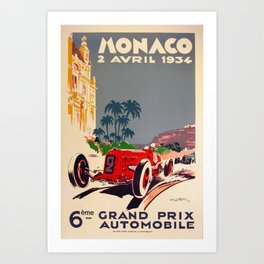 1934 Monaco Grand Prix Art Print