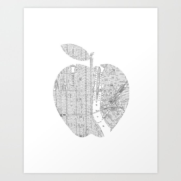 New York City Big Apple Poster Black And White I Heart I Love Nyc Home Decor Bedroom Wall Art Kunstdrucke