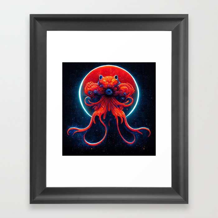 Space Octopus Framed Art Print