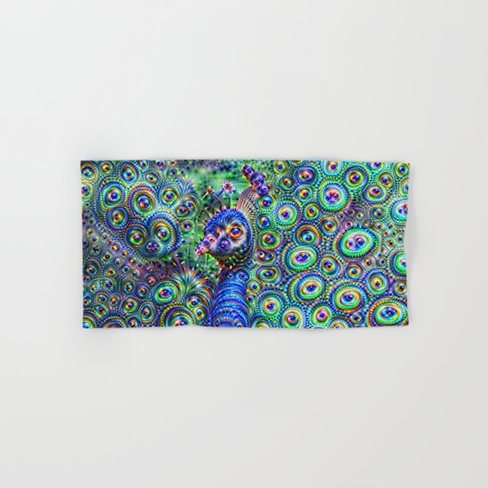 Brilliant Jeweled Peacock Hand & Bath Towel