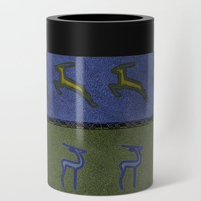 African Antelope on Velvety Suede Stripes Can Cooler