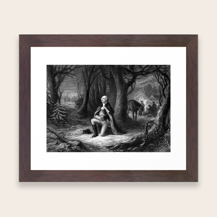 General Washington Praying At Valley Forge Framed Art Print By