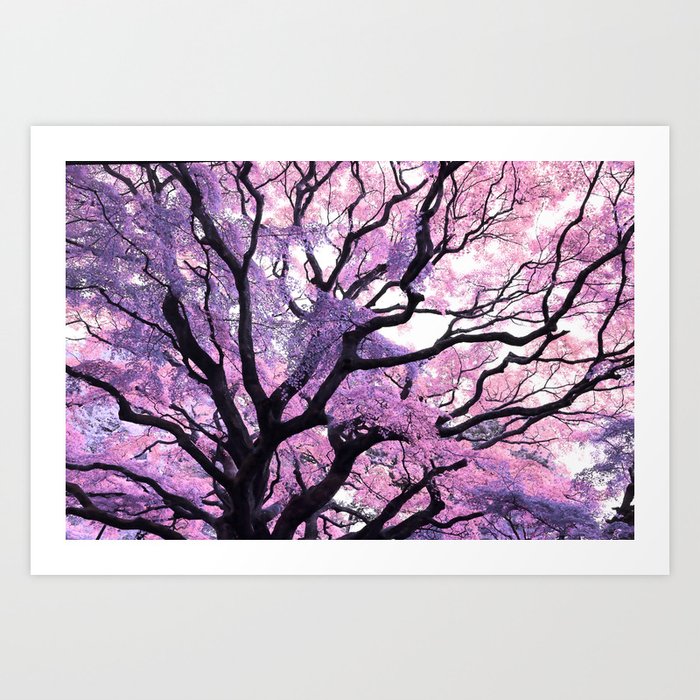 Fairy Tale Tree Pink Purple Art Print