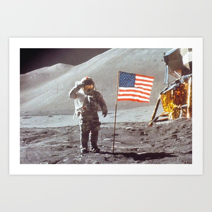 American Moon Landing Art Print