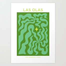 Las Olas Blvd in blue Art Print