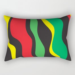 Red Yellow Green Black Rasta Wave Rectangular Pillow