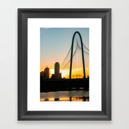 Sunrise Over The Trinity - Dallas Skyline And The Margaret Hunt Hill Bridge Framed Art Print
