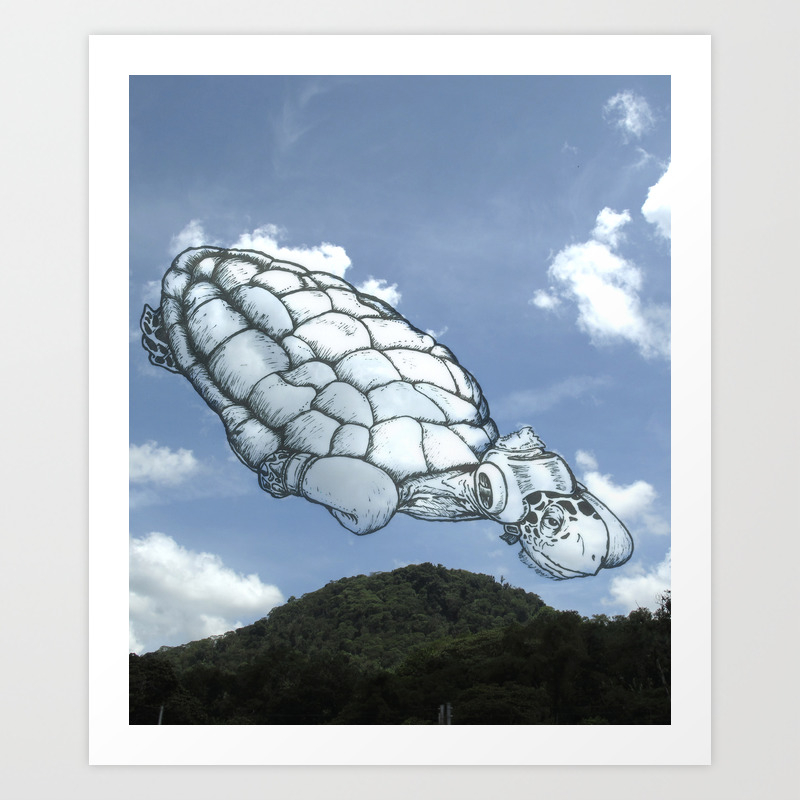 Shaping Clouds Boxing Turtle Cloud Art Print By Martin Feijoo Society6