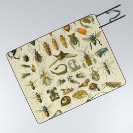Adolphe Millot "Insectes" Nouveau Larousse 1905 Picnic Blanket