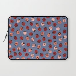 All over Modern Ladybug on Plum Background Laptop Sleeve