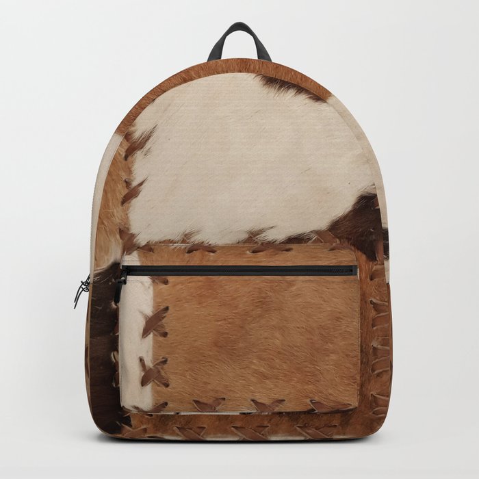 Patchwork cowhide rustic western decor Backpack by Cow skin Society6