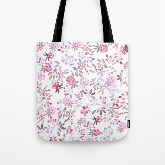 Watercolor floral pattern . Tote Bag